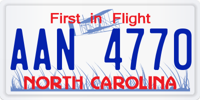 NC license plate AAN4770