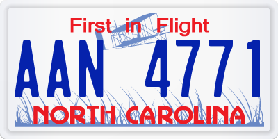 NC license plate AAN4771