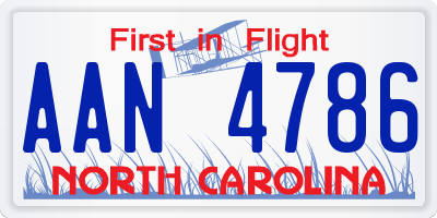 NC license plate AAN4786