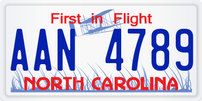NC license plate AAN4789
