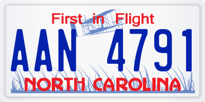 NC license plate AAN4791