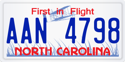 NC license plate AAN4798