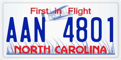 NC license plate AAN4801