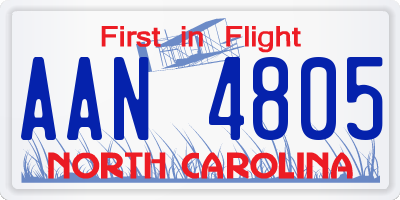 NC license plate AAN4805