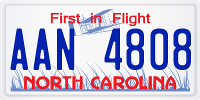 NC license plate AAN4808