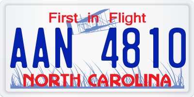 NC license plate AAN4810