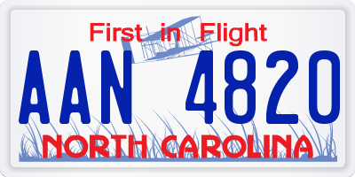 NC license plate AAN4820