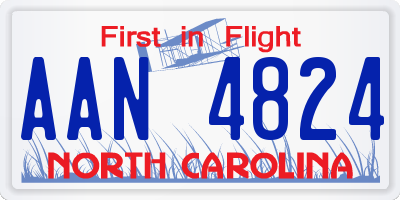 NC license plate AAN4824
