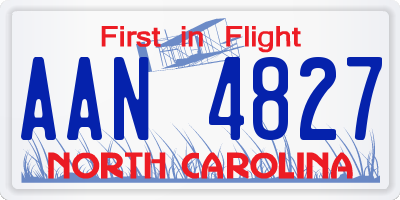 NC license plate AAN4827
