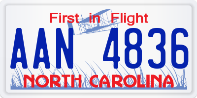 NC license plate AAN4836