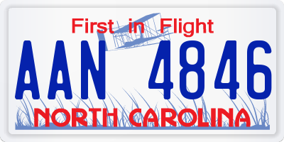 NC license plate AAN4846