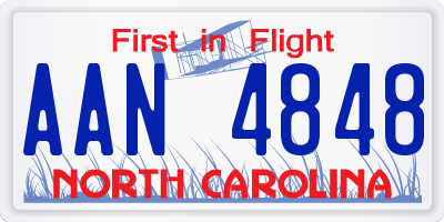 NC license plate AAN4848