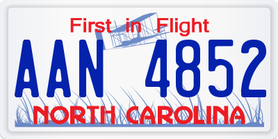 NC license plate AAN4852