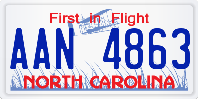 NC license plate AAN4863