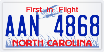 NC license plate AAN4868
