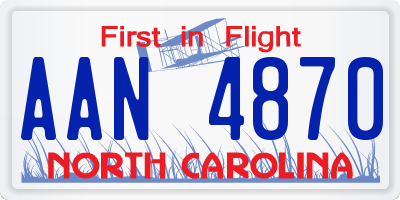 NC license plate AAN4870
