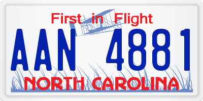 NC license plate AAN4881