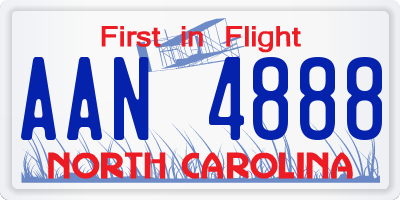 NC license plate AAN4888