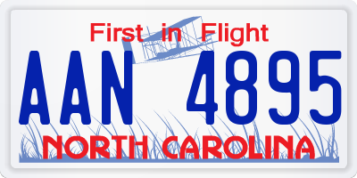NC license plate AAN4895