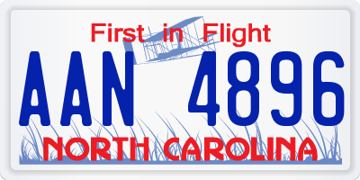 NC license plate AAN4896
