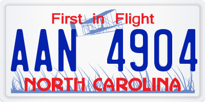 NC license plate AAN4904