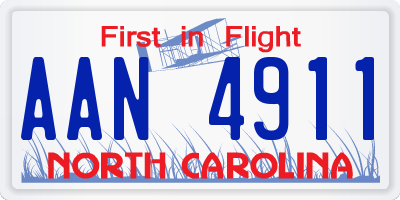 NC license plate AAN4911