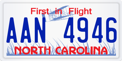 NC license plate AAN4946