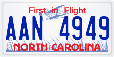 NC license plate AAN4949
