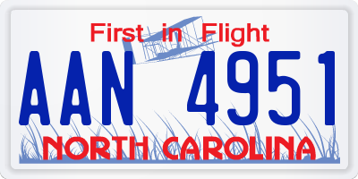 NC license plate AAN4951