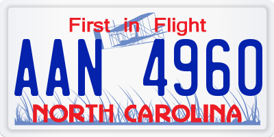 NC license plate AAN4960