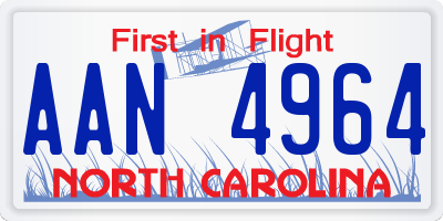 NC license plate AAN4964