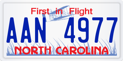 NC license plate AAN4977
