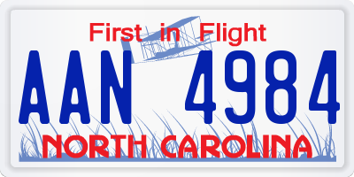 NC license plate AAN4984