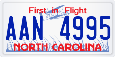 NC license plate AAN4995