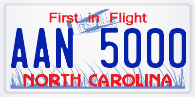 NC license plate AAN5000