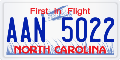 NC license plate AAN5022