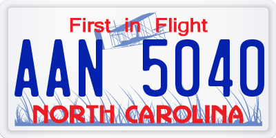 NC license plate AAN5040