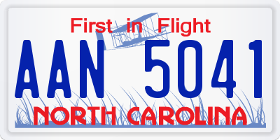 NC license plate AAN5041
