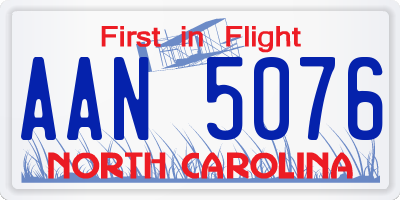 NC license plate AAN5076