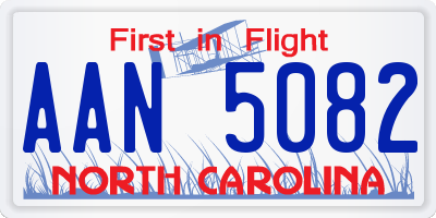 NC license plate AAN5082