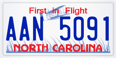 NC license plate AAN5091