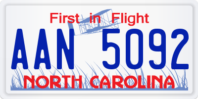 NC license plate AAN5092