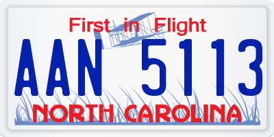 NC license plate AAN5113