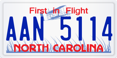 NC license plate AAN5114