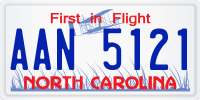 NC license plate AAN5121