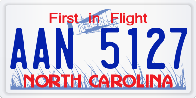 NC license plate AAN5127