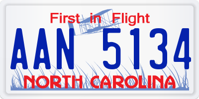 NC license plate AAN5134