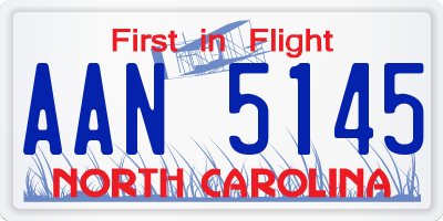 NC license plate AAN5145
