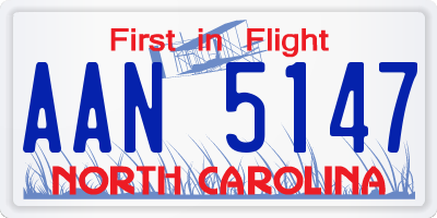 NC license plate AAN5147