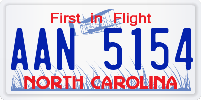 NC license plate AAN5154